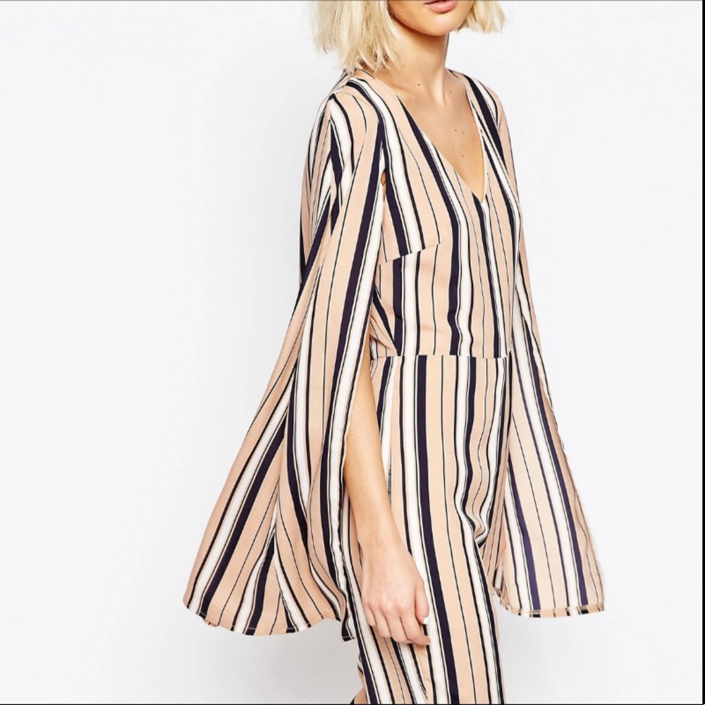 Lavish Alice 70's Stripe Cape Jumpsuit - Picture 5 of 13